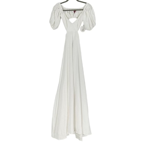 NWT Staud Coliseum White 100% Linen Cottagecore Maxi Dress - Picture 3 of 10